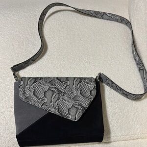 White House Black Market Snakeskin and Black Crossbody Bag